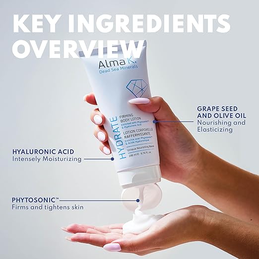 Alma K Firming Body Lotion - Daily Body Cream - with Dead Sea Minerals, Hyaluronic Acid - Body Lotion for Dry Skin - 6.7 oz