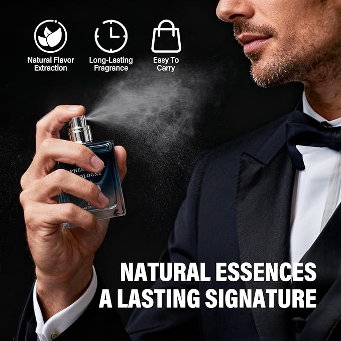 Pheromone Cologne for Men, Long Lasting Perfume for Men, Captivating Unique Aromatic to Enhance Image, Premium Perfume Oil for Day & Night Use