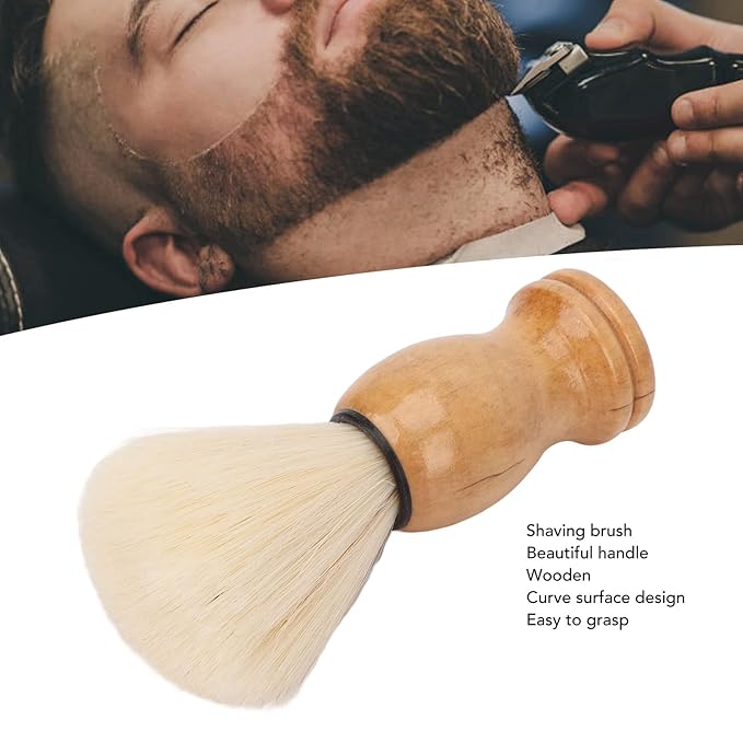 2pcs Mini Shaving Brush, Beard Shaving Brush, Wooden Handle Shave Brush, Professional Men Shaving Brush, for Travel Home Use