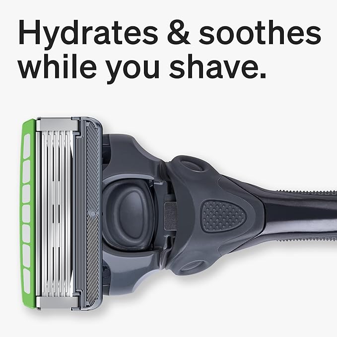 Schick Hydro 5 Sense Sensitive Skin Razor with Shock Absorb Technology for Men, 1 Handle with 2 Refills