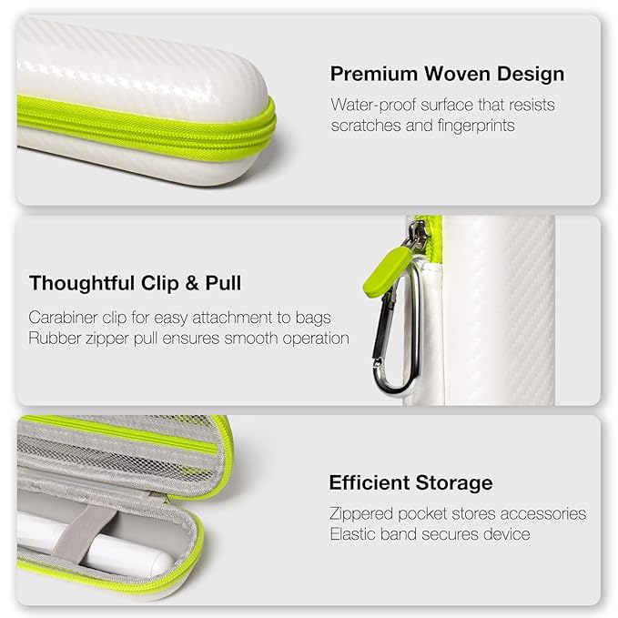 Nincha Compact Travel Trimmer Case for Hybrid Electric Trimmer and Shaver, Face + Body Groomer QP2724/90, QP2834/70, QP1924/70, QP6531/70, QP4631/90, Hard Carrying Case, White&Limegreen
