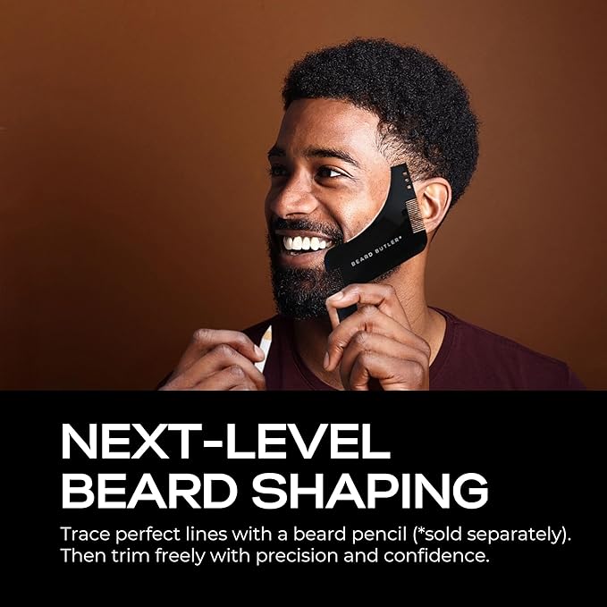 Beard Butler® ‘The Original’ Beard Shape Up Tool for Men – Precision Beard Template & Lineup Tool – Achieve Sharp Edges, Clean Lines & Perfect Symmetry – Shaping Guide for Jawline & Neckline