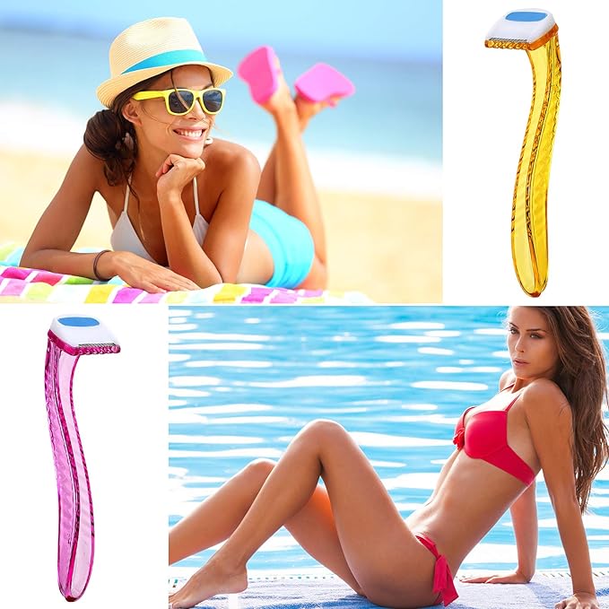 Honoson 12 Pcs Disposable Bikini Razors for Women Bikini Line Trimmer Shaver Small T Type Razor Durable Travel Accessories Pubic Hair Removal Beauty for Body Cosmetic Tool(Multicolor)
