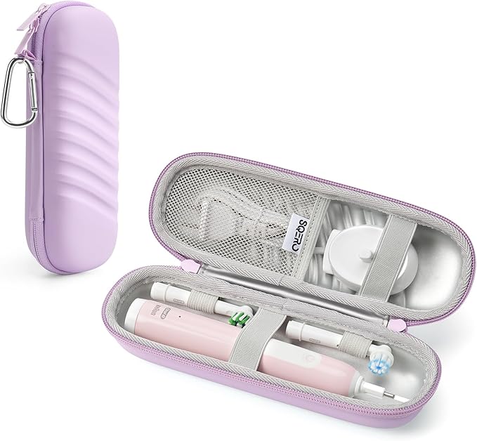 Electric Toothbrush Case for Oral-B Pro/iO/Philips Sonicare, Waterproof Traveling Toothbrush Storage Bag with Mesh Pocket Covers Protection