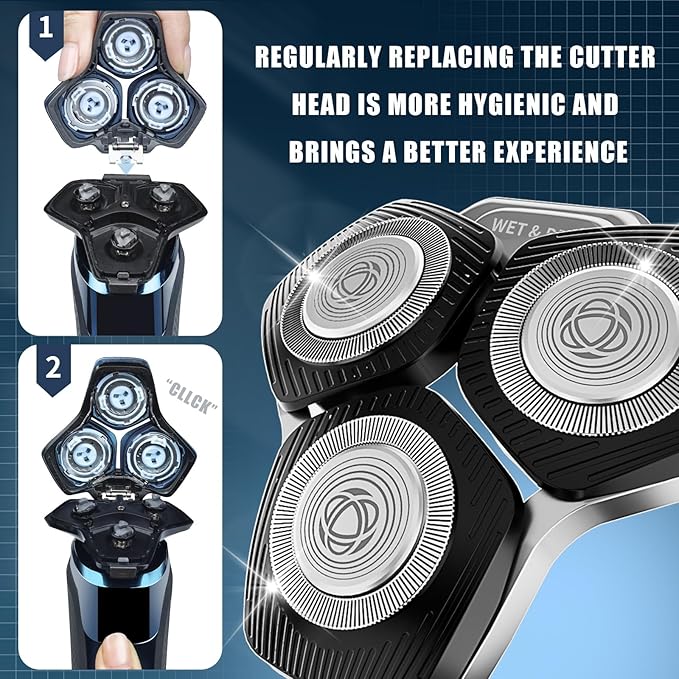 2 Pack SH71/50 Shaving Heads Compatible with Phili*s Shavers Series S5000 (S5XXX),S7000 (S7XXX) (BLACK)