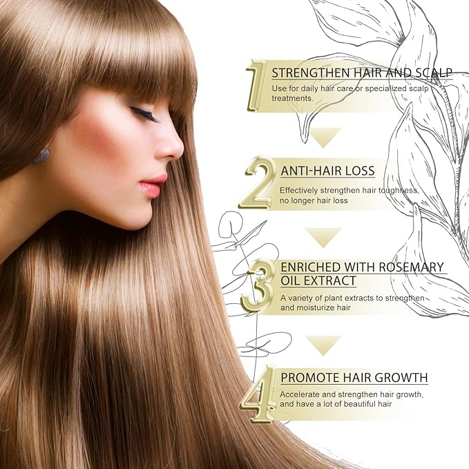 Rosemary Hair Care Essential Oil - Hair Repair, Smoothing, Gentle Nourishment, and Shine Hair Oil