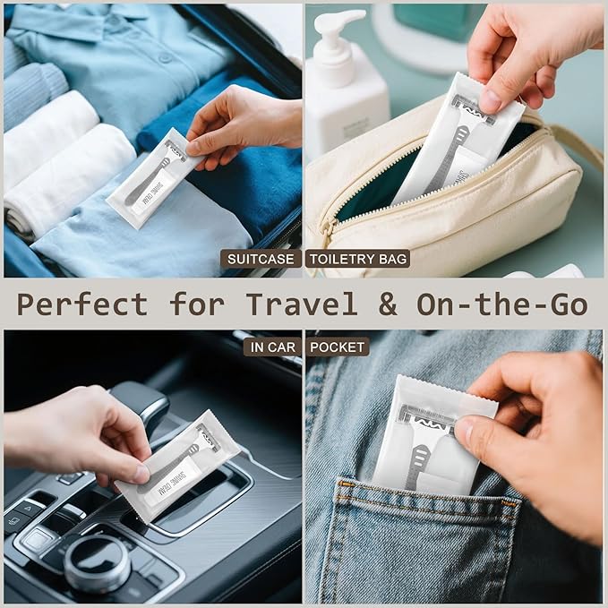 Disposable Razors Bulk, Razors Individually Wrapped Bulk, Travel Razors Bulk With 10g Shaving Cream For Hotels, Shelters, Homeless, Nursing Homes, Charities, Churches (Gray,50-PACK)