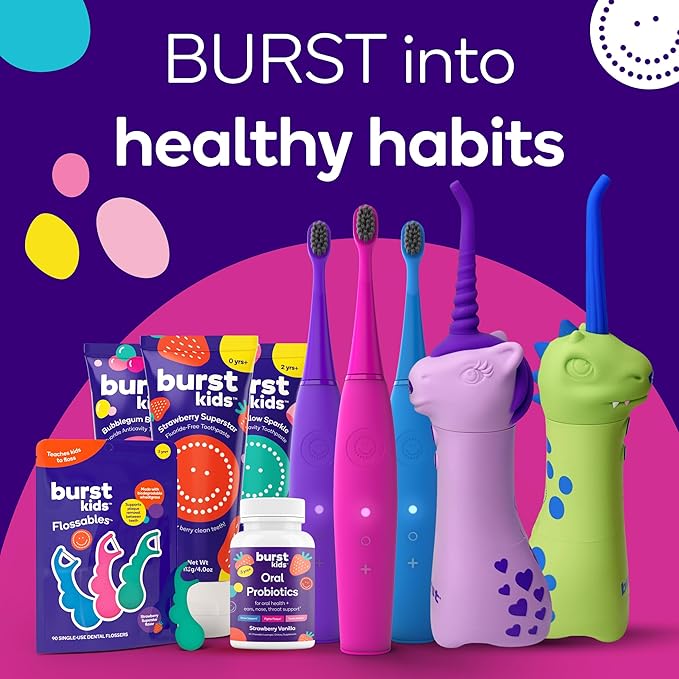 BURST Genuine Replacement Heads for Kids Electric Toothbrush (Pink/3 Pack) | Perfect Fit | Ultra Soft Bristles | 9 Months of Supply