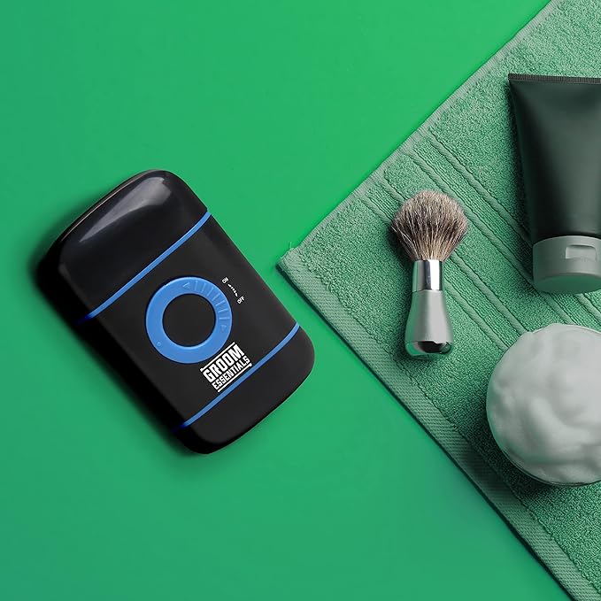 ChargeWorx Travel Foil Shaver for Men, Cordless Electric Razor with Pop-Up Precision Trimmer, Lightweight Battery-Operated Face Shaver for Sensitive Skin, Portable Grooming Tool with Cleaning Brush
