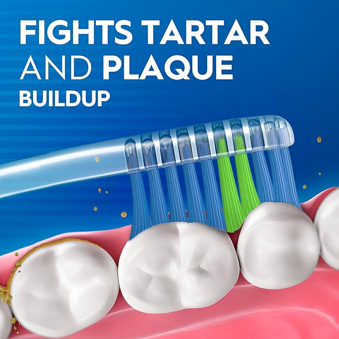 Oral-B Pro Health Fights Plaque & Tartar, 2 Count Medium Manual Toothbrush Pack, Indicator Bristles, Plaque Fighter, Gentle on Teeth