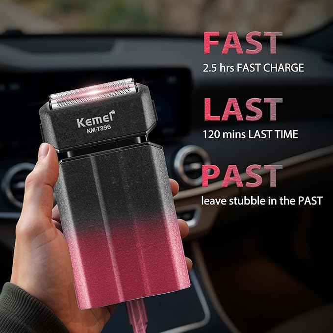 KEMEI Electric Razor for Men,Shavers,Foil Shaver,Mens Electric Razors for Shaving Face/Beard, Men's Electric Shavers,Cordless,USB-C Fast Rechargeable,Close Shave,Travel/Home/Barber,KEMEI T396