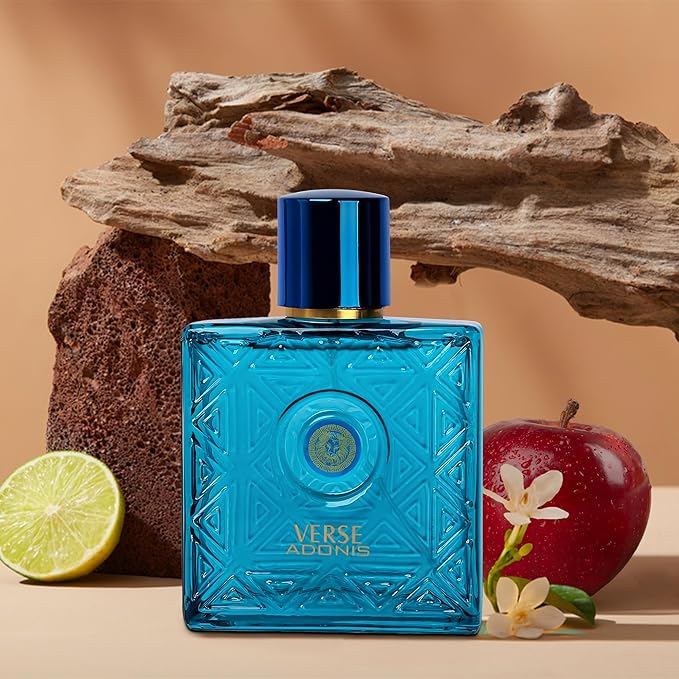 Men's Cologne Eau De Parfume Natural Spray Verse Adonis Perfume with Woody Floral & Fruity Masculine Scent 3.4 Fluid Ounce Long Lasting Fragrance
