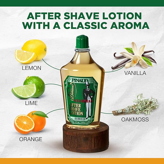 Clubman Pinaud After Shave Lotion, Classic Men’S Aftershave, Cools, Soothes, & Refreshes Skin with Signature Masculine Scent, 6 Fl Oz, 1-Pack