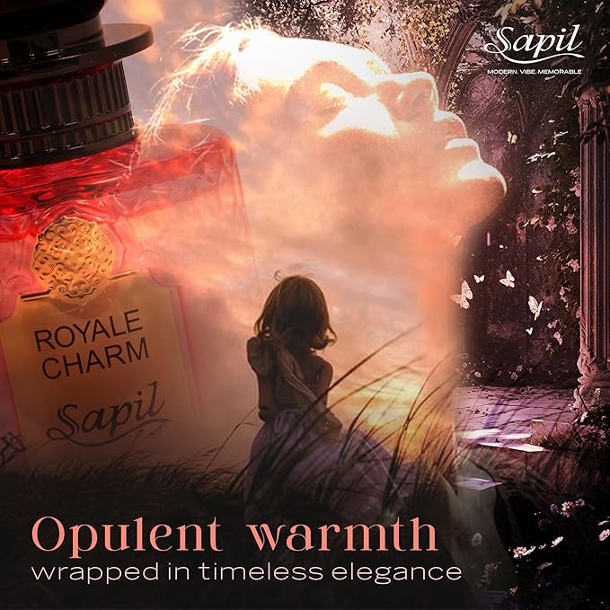 Sapil Royale Charm Eau de Parfum – Long Lasting Unisex Fruity Perfume | Citrus, Fig & Vanilla Notes | Fresh Sweet Elegant Fragrance | 3.4 oz / 100ml