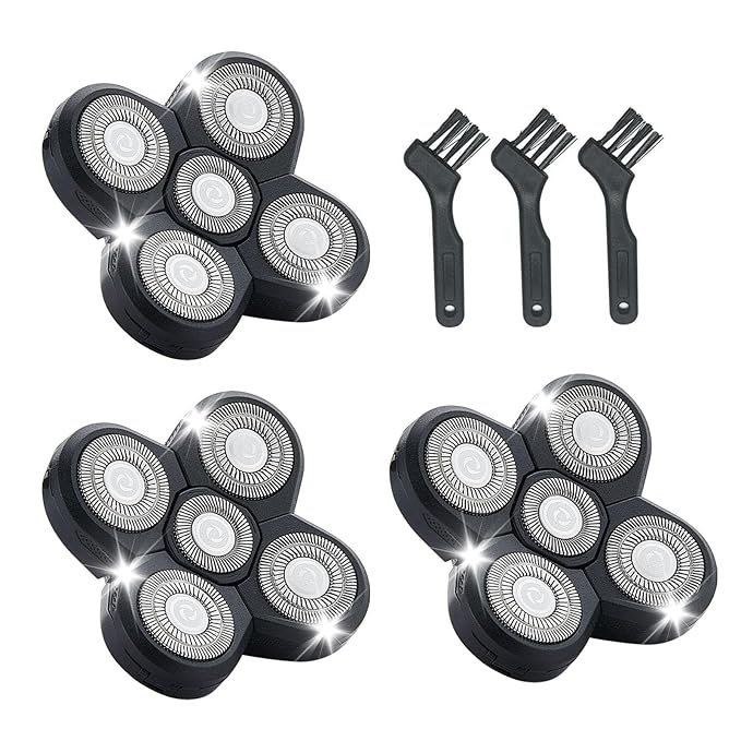 3PCS Shaver Replacement Blades Compatible with Freedom Bald Men Head Shaver Kit,5 Blade for Bald Men Head and Face Electric Razor Replacement