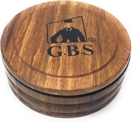 G.B.S GENTS Wooden Shaving Bowl with Lid – 3.5" Diameter | Classic Shaving Mug for Lathering Creams & Soaps | Elegant Beard Shaving Accessory for Men – Durable, Natural Wood Design