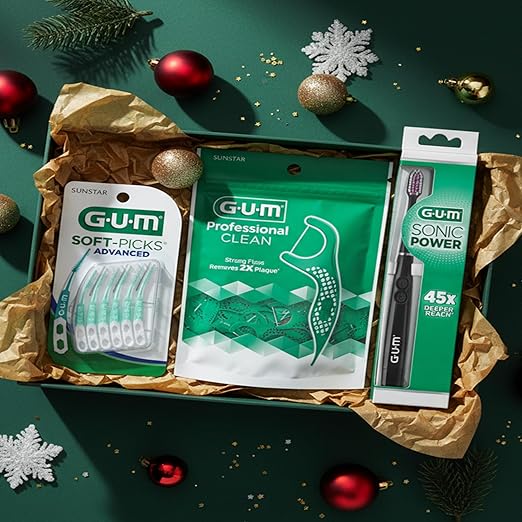 GUM Soft-Picks Advanced, Easy to Use Dental Picks for Teeth Cleaning and Gum Health, Disposable Interdental Brushes with Convenient Carry Case, Dentist Recommended Dental Picks, 60 Count (Pack of 3)