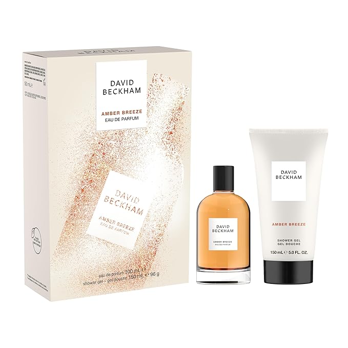 David Beckham Amber Breeze Giftset, 3.3 fl oz Amber Breeze EDP + 5 fl oz Shower Gel, Notes of Bargamot, Lavender, and Wood, Men's Fragrance, Long Lasting, Everyday Fragrance