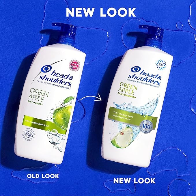 Head & Shoulders Anti-Dandruff Shampoo with 1% Pyrithione Zinc, Clinically Proven & Scalp Care Treatment, Fresh Green Apple Scent, 32.1 Fl Oz Each, 2 Pack