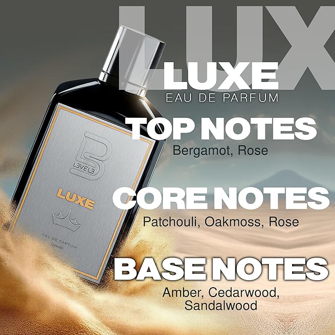 L3 Level 3 Eau de Parfum Cologne for Men - Long Lasting EDP - Bergamot, Earthy, Rose Notes - 3.38 fl oz (Luxe)