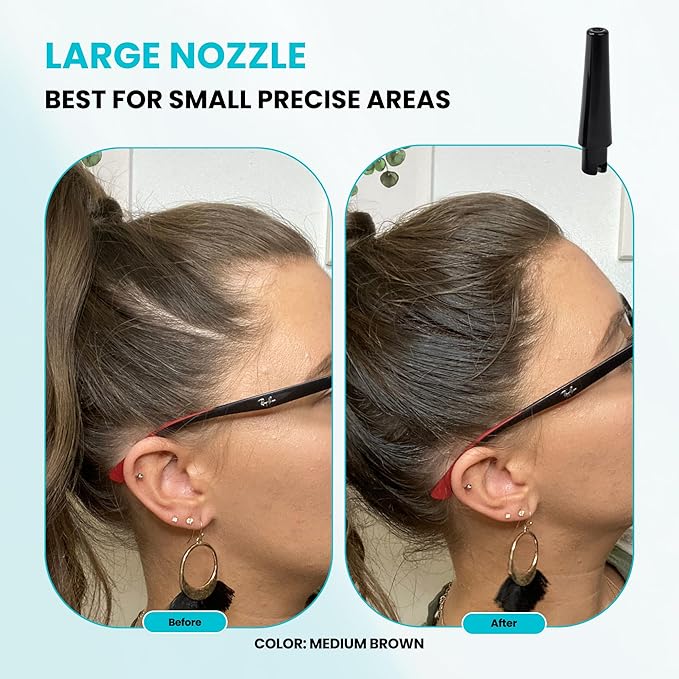 Hair Building Fibers, 15G, with BONUS Pump Applicator, Hairline Comb and 3 Nozzles, Hair and Hairline Filler Kit For Men and Woman (Light Brown)