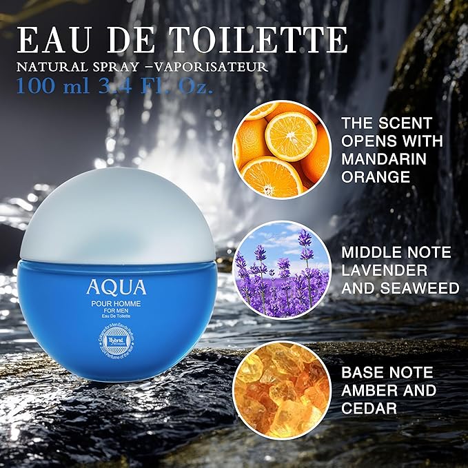 Hybrid & Company Men's 4 Pcs Bavarian Aqua Broadway Blue Aqua Deep Blue Eau De Toilette Perfume