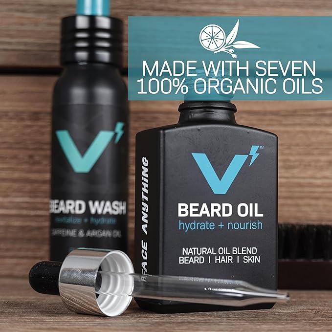 VOLT Lube Beard Oil - Natural Vegan Formula with Jojoba & Argan Oil, 1 Oz (30ml) Glass Bottle, Fragrance Free