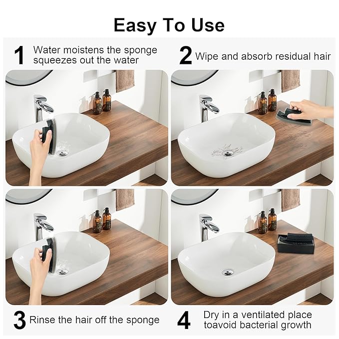 Beard Cleaner Brush for Sink: Beard Clean Up Sink, Men Beard Clean Up Use Beard Trimmings For Sink Countertops Cleaning, Clean Beard Trimmings From Sinks And Countertops (Brush)
