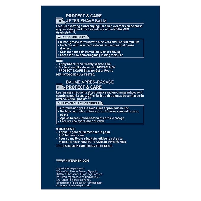 NIVEA FOR MEN Moisturizing Post Shave Balm 3.30 oz (Pack of 4)