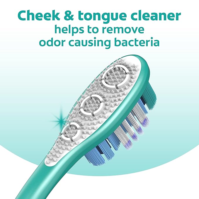 Colgate 360 Toothbrush with Tongue and Cheek Cleaner, Medium Toothbrush, 1 Pack