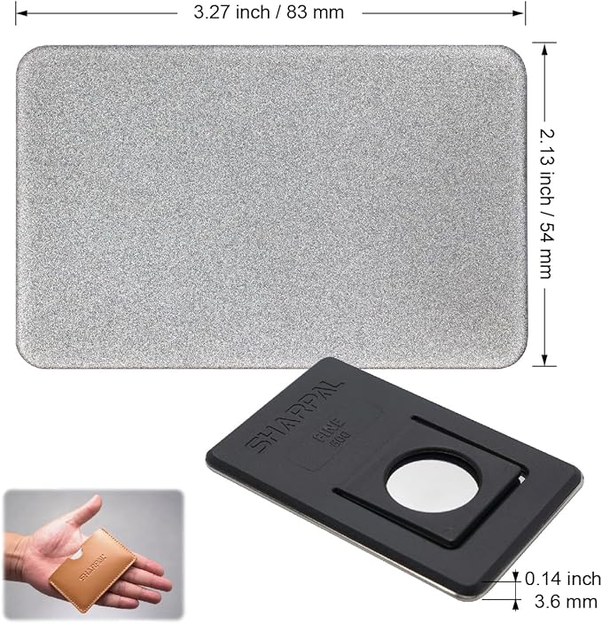 SHARPAL 114N Credit Card-Sized Diamond Sharpening Stone, Fine 600 Grit Pocket Knife & Tool Sharpener, Portable and Convenient for On-the-Go Use