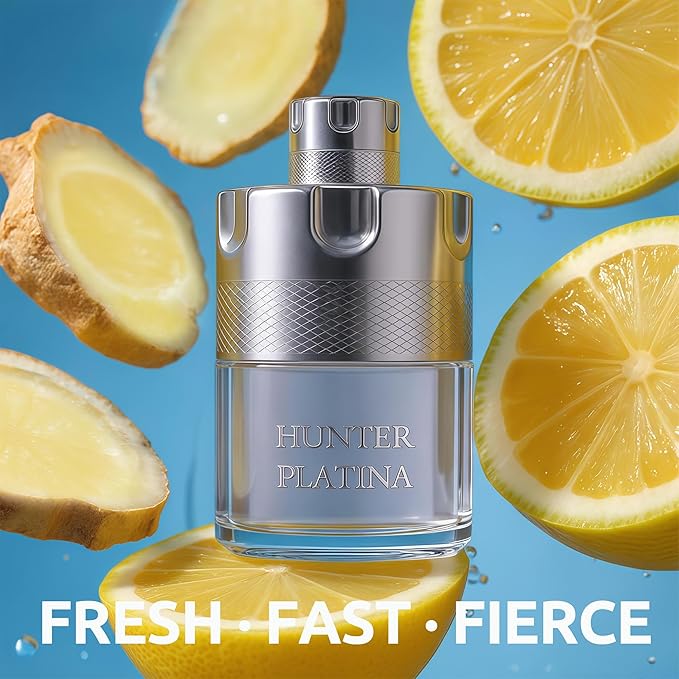 HUNTER PLATINA - Men's Cologne Long Lasting - Fresh Woody Eau de Parfum for Men - 100ml Gift Set