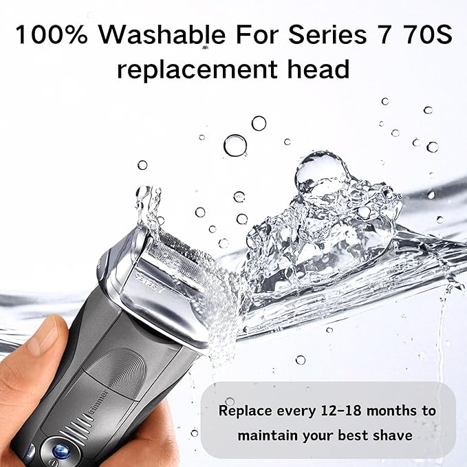 2pc Series 7 70S Electric Shaver Replacement Head for BRAU n Series 7, Compatible with Bra un Series 7 Men Razor for 720cc, 730cc, 735s, 750cc, 760cc, 790cc, and 795cc Etc Shaver Foil