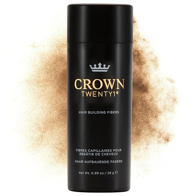 CROWN Hair Building Fibers (28g) - Instantly Cover Fine & Thinning Hair for a Thicker, Fuller Look - A Natural Keratin Concealer - 13 Shades for Men & Women - Golden Blonde