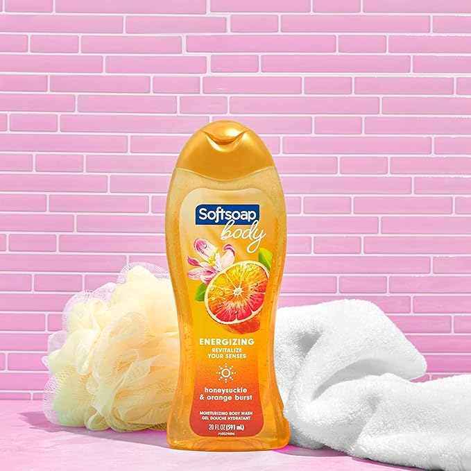 Softsoap Body Wash,Honeysuckle & Orange Burst Body Wash,20 Ounce,(Pack of 8)