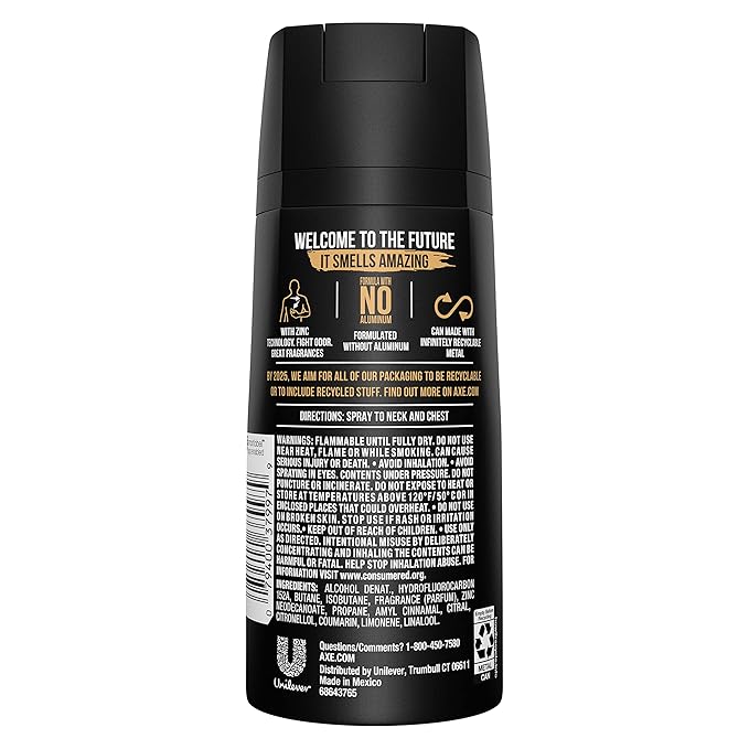 AXE Dual Action Body Spray Deodorant for Long Lasting Odor Protection Dark Temptation Body Spray Deodorant for Men Formulated Without Aluminum 4. 0 oz, Twin Pack