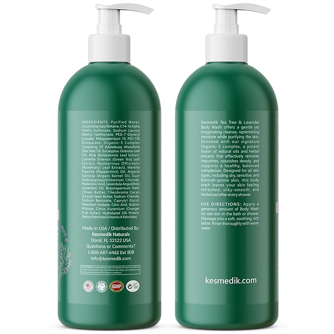 Tea Tree Lavender Body Wash MaxTherapy, Itchy Skin Relief, Antifungal Defense, Fights Body Odor, Soothes Jock Itch & Athlete's Foot, Intimate Wash, Men & Women, 16 fl oz, Limited Edition