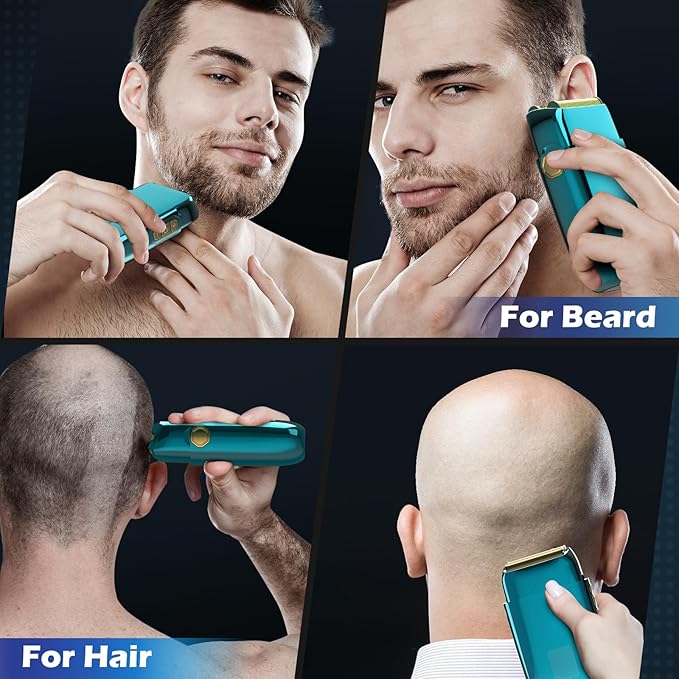 Electric Razor for Men Face, Bazivve Electric Shavers for Men, Foil Shaver with 3 Adjustable Speeds, Rechargeable Waterproof Close Shave Trimmer with LED Display for Face/Beard/Head Shavers (Blue)