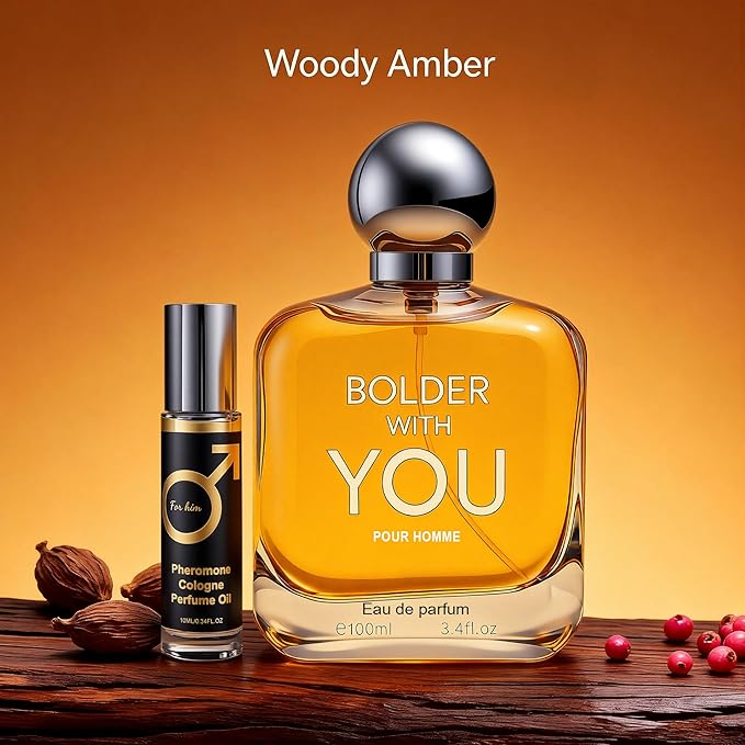 Men’s Eau de Parfum for Men, Sweet Woody Cologne with Chestnut, Candied Apple & Vanilla Notes, Long Lasting Modern Masculine Fragrance, Natural Spray, Pheromone Parfum