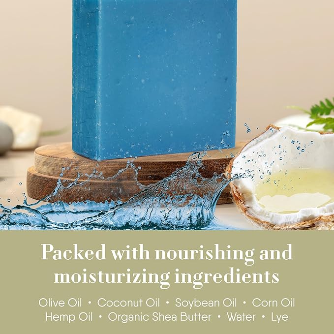360Feel Cool Water Soap - Made in the USA - Castile Handmade All Natural Cold Processed - Infused with Cool Water Scent for Gentle Cleanse & Moisturizing Lather - Rich Foam (5 oz)