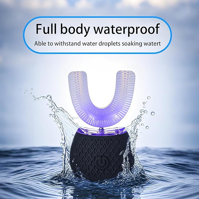 Ultrasonic Toothbrush for Adults - Automatic Electric Toothbrush Rechargeable Portable 30'' Automatic Timer Wireless Charging Washable Travel Home Dual-use (Black)
