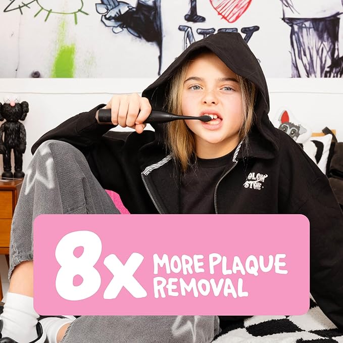 Made by Dentists Sonic X Electric Toothbrush – Rechargeable Kids Sonic Toothbrush, 8X Plaque Removal, 2 Speed Modes, 2-Minute Timer, 6 Brush Heads Included, We Run This Edition