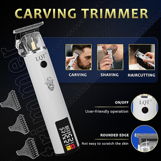 Professional Barber Kit for Men, Cordless Hair Clipper, Trimmer & Rotary Shaver Set with LED Display, USB-C Rechargeable Battery,Precision Blades,Adjustable Speeds,Low Noise,Grooming Gifts for Men