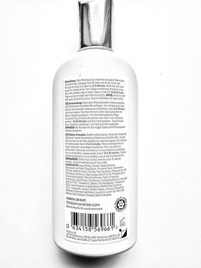 Watermans Hair Growth & Repair Conditioner, Boosts Hair Growth & Improves Density, Biotin & Niacinamide Infused for Thicker, Healthier Hair, Deep Hydration, Anti-Frizz & Breakage Defense, Sulfate-Free