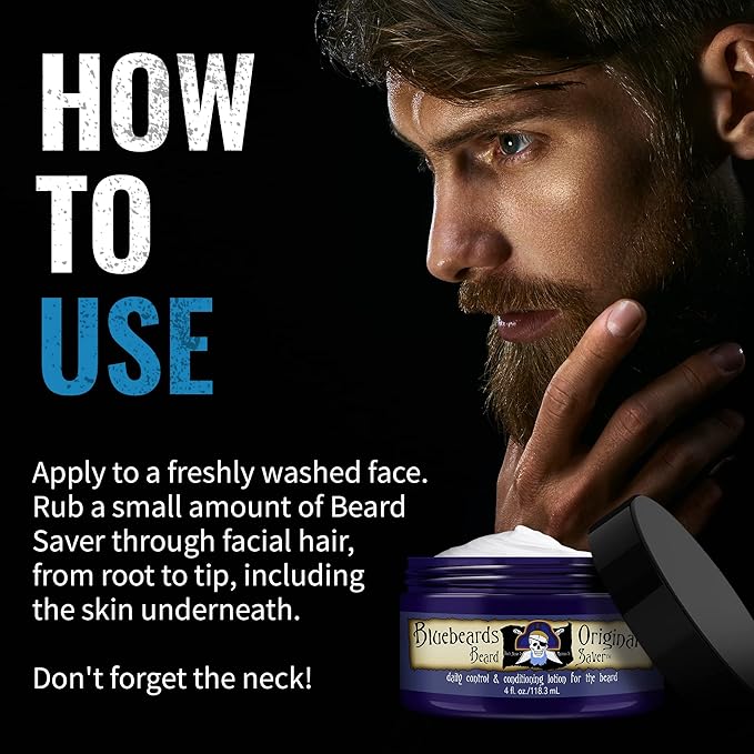 Bluebeards Original Leave In Beard Conditioner for Men - 4 oz Beard Saver Infused with Aloe & Lime - Beard Softener that Deeply Conditions and Moisturizes Your Moustache and Skin - Made in USA