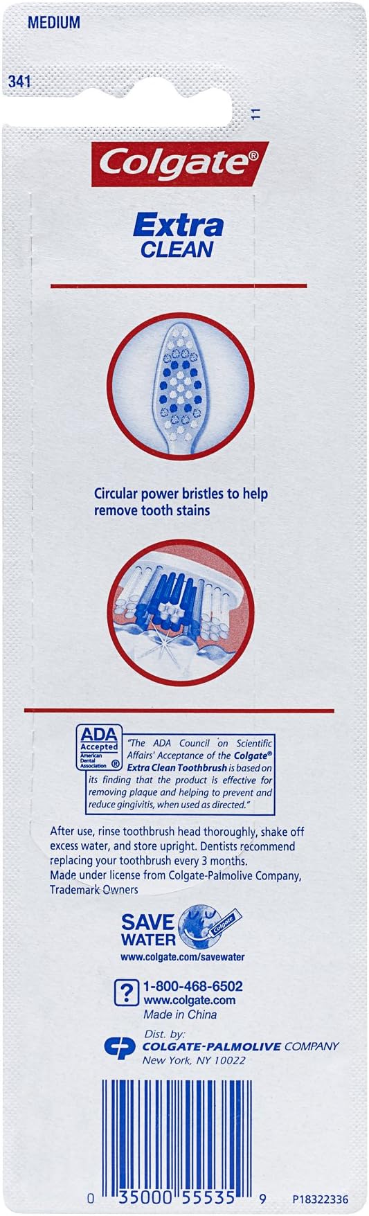 Colgate Extra Clean Full Head Toothbrush, Medium - 3 Count (Pack of 2)