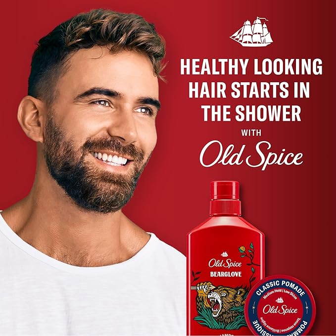 Old Spice Bearglove 2-in-1 Shampoo & Conditioner for Men, Healthier, Fuller, More Moisturized Looking Hair, 13.5 Fl Oz Each (Pack of 6)