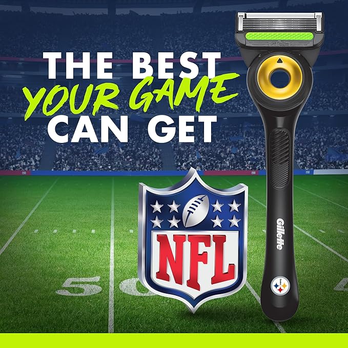 Gillette Labs Special NFL Steelers Edition Shaving Razor for Men - 1 Handle, 1 Razor Blade Refill, Perfect for Game Day Grooming, GilletteLabs with Exfoliating Bar