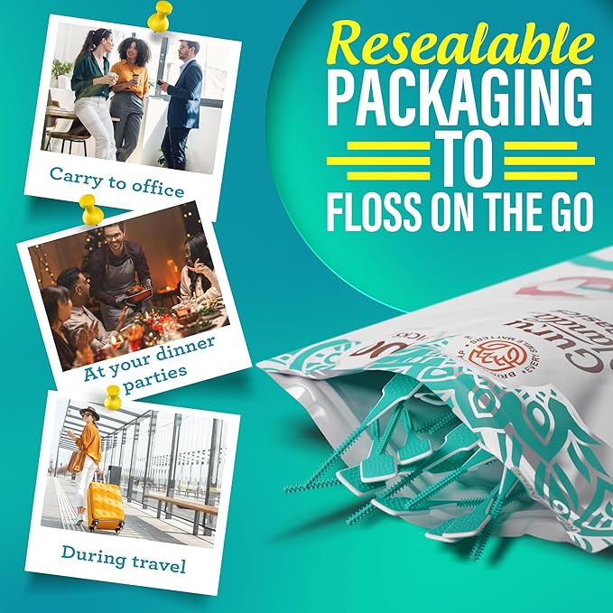 GuruNanda Interdental Picks (Pack of 200), Super Soft & Flexible Rubber Bristles, Dental Floss Picks to Remove Food Debris, Plaque & Go Gentle on Gums