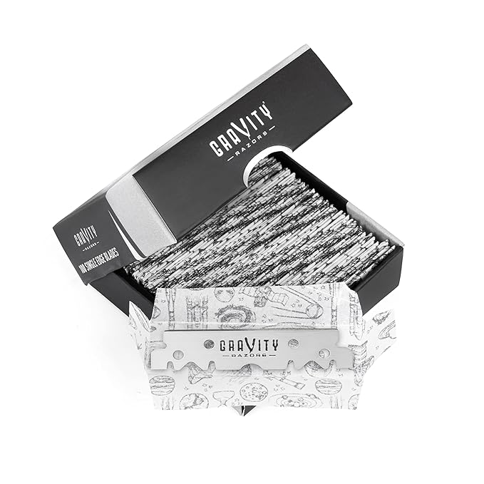 Premium Single Edge Razor Blades - Swedish Steel Razor Blades for Safety Razors and Straight Edge Razors, by GRAVITY RAZORS (100 Count)